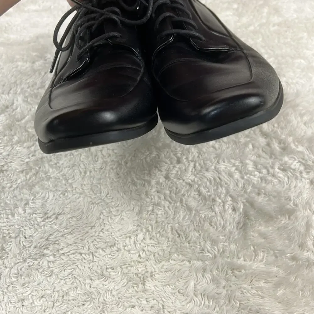Calvin Klein Brent‎ square Moc toe oxford dress shoes in black, size 10